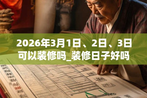 2026年3月1日、2日、3日可以装修吗_装修日子好吗 2026年3月1日、2日、3日可以装修吗_装修日子好吗