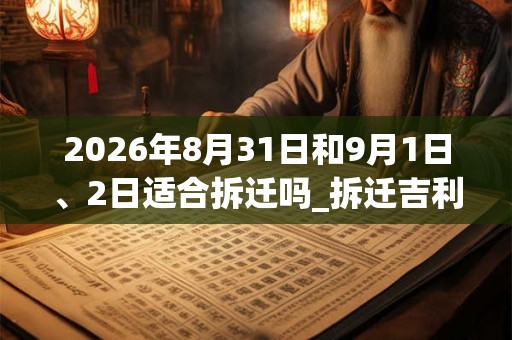 2026年8月31日和9月1日、2日适合拆迁吗_拆迁吉利吗