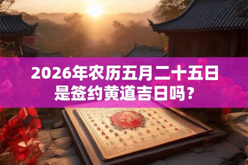 2026年农历五月二十五日是签约黄道吉日吗? 2026年农历五月二十五日是签约黄道吉日吗?