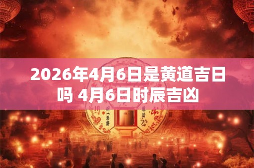 2026年4月6日是黄道吉日吗 4月6日时辰吉凶