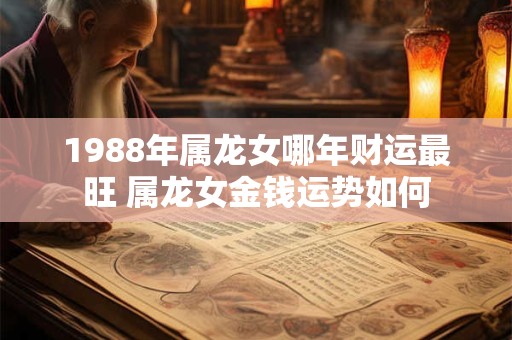 1988年属龙女哪年财运最旺 属龙女金钱运势如何 1988年属龙女哪年财运最旺 属龙女金钱运势如何