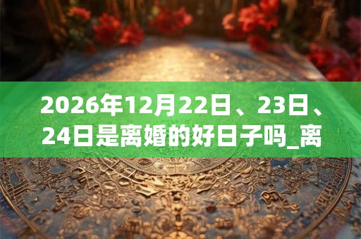 2026年12月22日、23日、24日是离婚的好日子吗_离婚可以吗 2026年12月22日、23日、24日是离婚的好日子吗_离婚可以吗