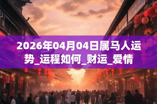 2026年04月04日属马人运势_运程如何_财运_爱情