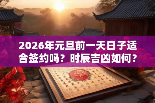 2026年元旦前一天日子适合签约吗？时辰吉凶如何？
