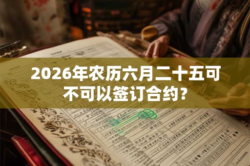 2026年农历六月二十五可不可以签订合约? 2026年农历六月二十五可不可以签订合约?