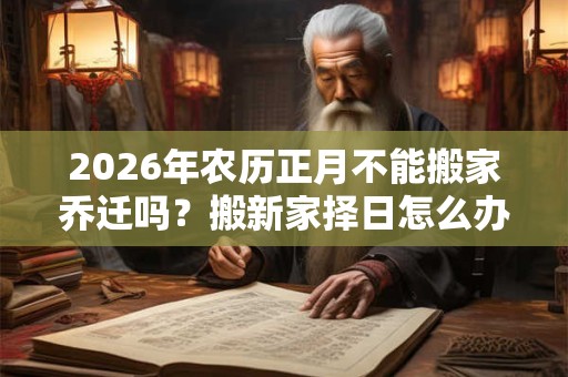 2026年农历正月不能搬家乔迁吗？搬新家择日怎么办