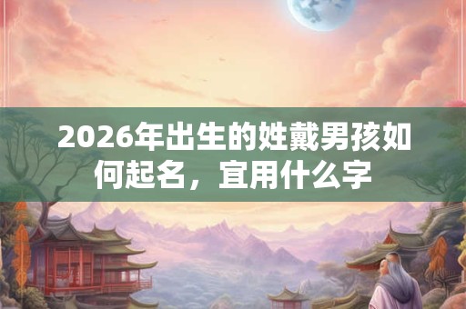 2026年出生的姓戴男孩如何起名,宜用什么字 2026年出生的姓戴男孩如何起名,宜用什么字