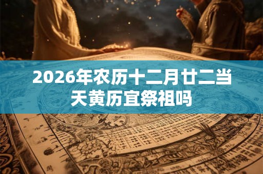 2026年农历十二月廿二当天黄历宜祭祖吗