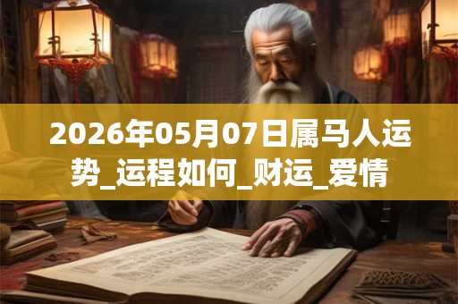 2026年05月07日属马人运势_运程如何_财运_爱情