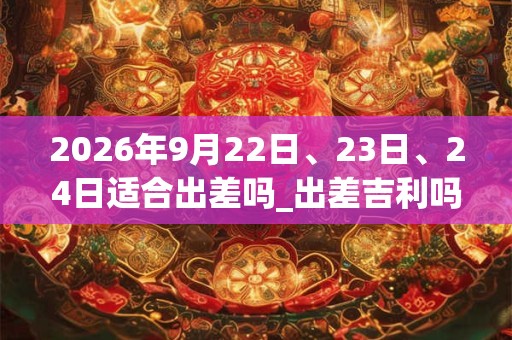 2026年9月22日、23日、24日适合出差吗_出差吉利吗