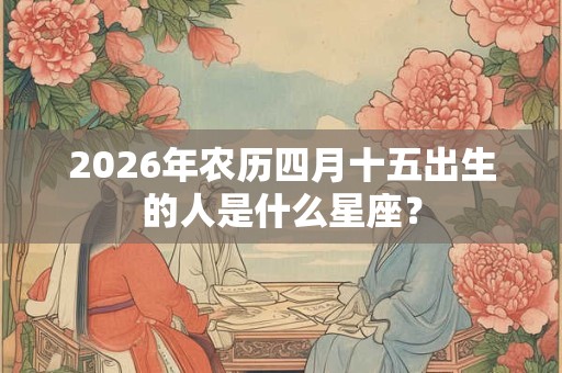 2026年农历四月十五出生的人是什么星座？