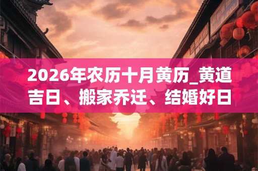 2026年农历十月黄历_黄道吉日、搬家乔迁、结婚好日子 2026年农历十月黄历_黄道吉日、搬家乔迁、结婚好日子