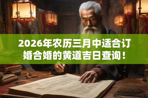 2026年农历三月中适合订婚合婚的黄道吉日查询! 2026年农历三月中适合订婚合婚的黄道吉日查询!