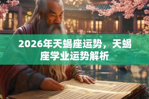 2026年天蝎座运势,天蝎座学业运势解析 2026年天蝎座运势,天蝎座学业运势解析