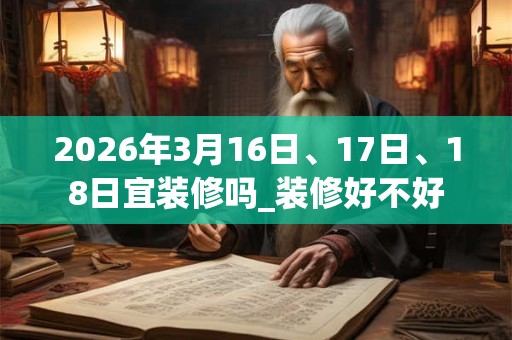 2026年3月16日、17日、18日宜装修吗_装修好不好 2026年3月16日、17日、18日宜装修吗_装修好不好