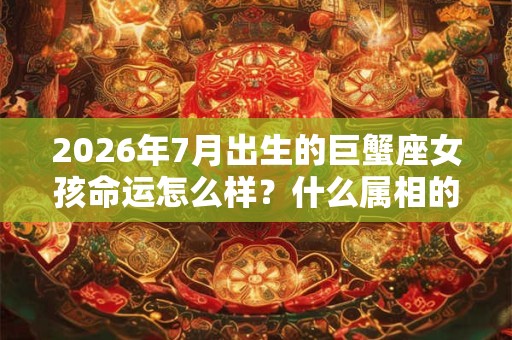 2026年7月出生的巨蟹座女孩命运怎么样？什么属相的巨蟹座命好？