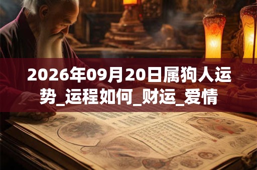 2026年09月20日属狗人运势_运程如何_财运_爱情 2026年09月20日属狗人运势_运程如何_财运_爱情