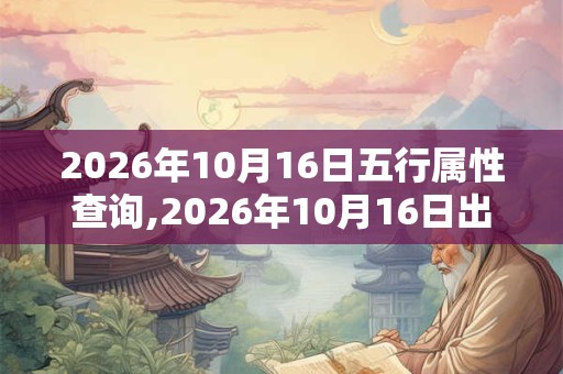 2026年10月16日五行属性查询,2026年10月16日出生五行属什么 2026年10月16日五行属性查询,2026年10月16日出生五行属什么