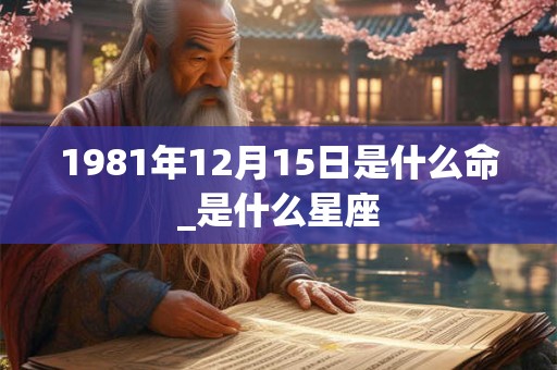 1981年12月15日是什么命_是什么星座