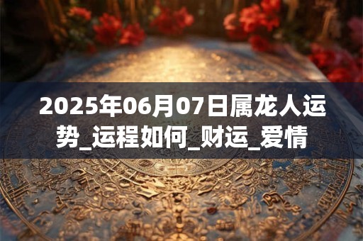 2025年06月07日属龙人运势_运程如何_财运_爱情 2025年06月07日属龙人运势_运程如何_财运_爱情