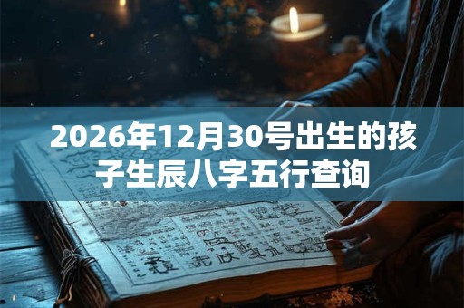 2026年12月30号出生的孩子生辰八字五行查询 2026年12月30号出生的孩子生辰八字五行查询