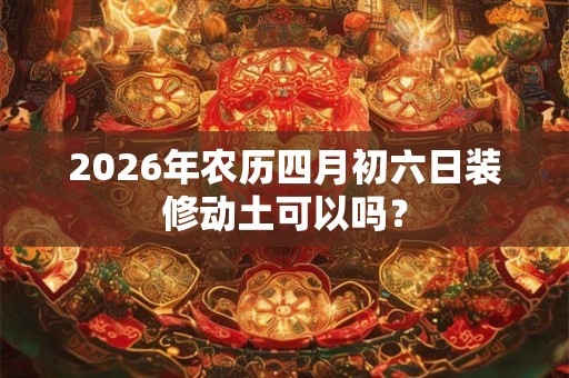 2026年农历四月初六日装修动土可以吗? 2026年农历四月初六日装修动土可以吗?