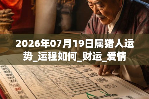 2026年07月19日属猪人运势_运程如何_财运_爱情 2026年07月19日属猪人运势_运程如何_财运_爱情