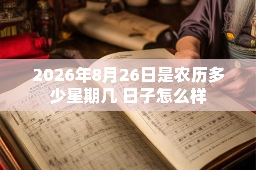 2026年8月26日是农历多少星期几 日子怎么样 2026年8月26日是农历多少星期几 日子怎么样