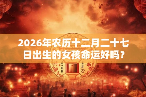 2026年农历十二月二十七日出生的女孩命运好吗？