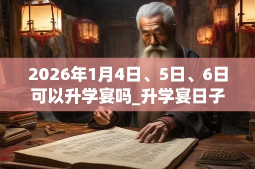 2026年1月4日、5日、6日可以升学宴吗_升学宴日子好吗 2026年1月4日、5日、6日可以升学宴吗_升学宴日子好吗