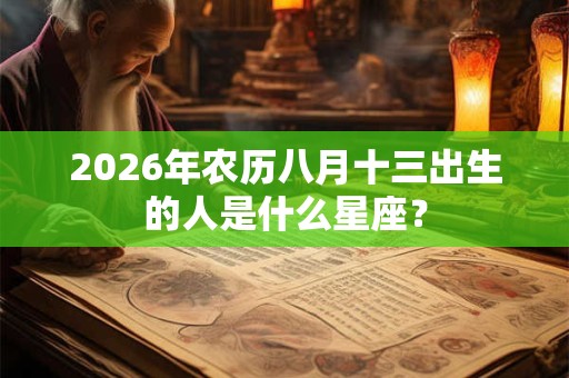 2026年农历八月十三出生的人是什么星座? 2026年农历八月十三出生的人是什么星座?