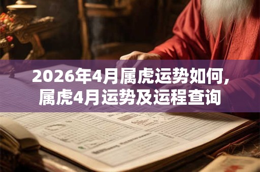 2026年4月属虎运势如何,属虎4月运势及运程查询 2026年4月属虎运势如何,属虎4月运势及运程查询