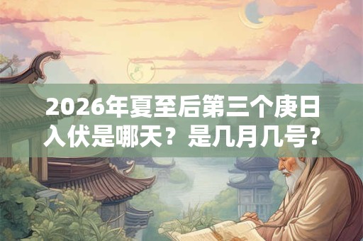 2026年夏至后第三个庚日入伏是哪天？是几月几号？