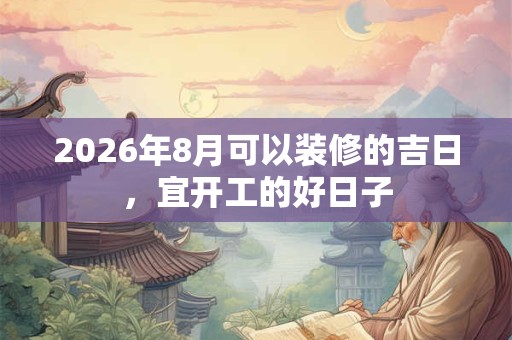 2026年8月可以装修的吉日，宜开工的好日子