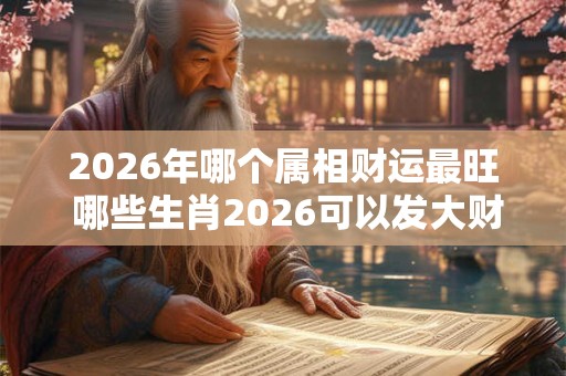 2026年哪个属相财运最旺 哪些生肖2026可以发大财