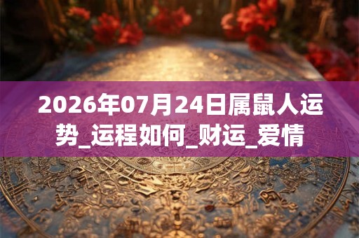 2026年07月24日属鼠人运势_运程如何_财运_爱情 2026年07月24日属鼠人运势_运程如何_财运_爱情
