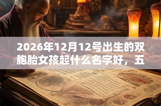 2026年12月12号出生的双胞胎女孩起什么名字好，五行属什么？