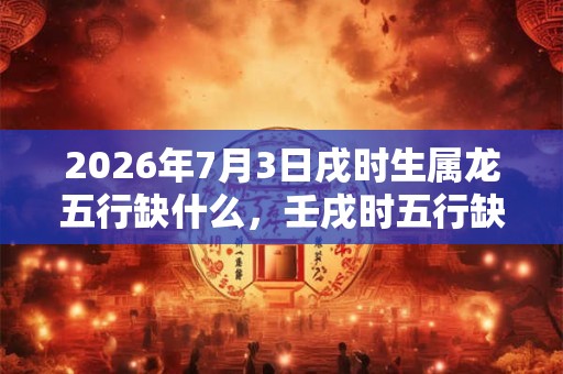 2026年7月3日戌时生属龙五行缺什么,壬戌时五行缺什么 2026年7月3日戌时生属龙五行缺什么,壬戌时五行缺什么