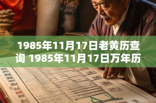 1985年11月17日老黄历查询 1985年11月17日万年历黄道吉日 1985年11月17日老黄历查询 1985年11月17日万年历黄道吉日