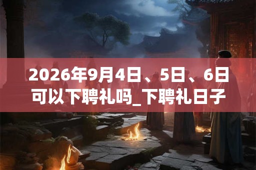 2026年9月4日、5日、6日可以下聘礼吗_下聘礼日子好吗