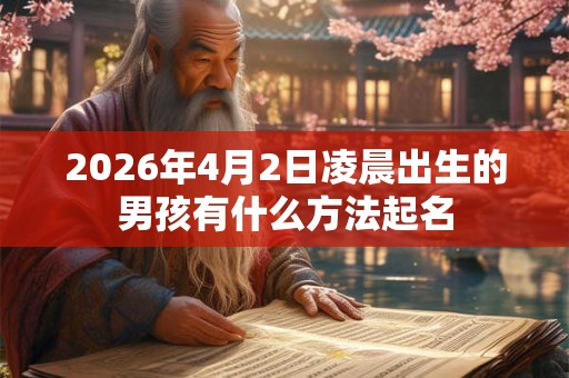 2026年4月2日凌晨出生的男孩有什么方法起名 2026年4月2日凌晨出生的男孩有什么方法起名