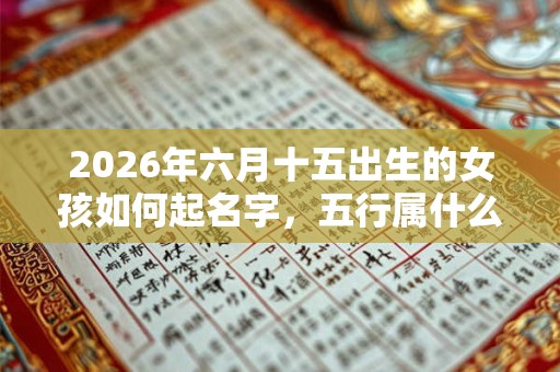 2026年六月十五出生的女孩如何起名字，五行属什么
