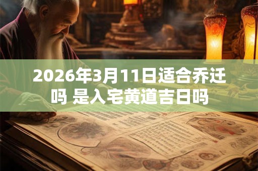 2026年3月11日适合乔迁吗 是入宅黄道吉日吗