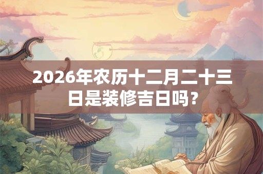 2026年农历十二月二十三日是装修吉日吗? 2026年农历十二月二十三日是装修吉日吗?