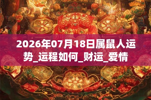 2026年07月18日属鼠人运势_运程如何_财运_爱情 2026年07月18日属鼠人运势_运程如何_财运_爱情