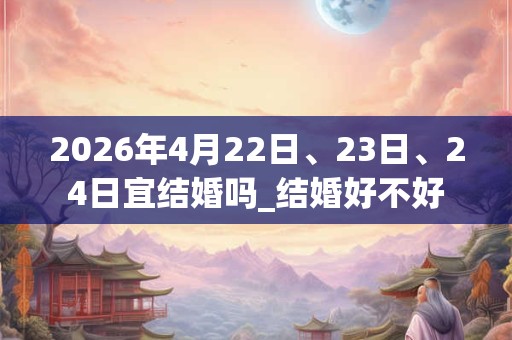 2026年4月22日、23日、24日宜结婚吗_结婚好不好 2026年4月22日、23日、24日宜结婚吗_结婚好不好
