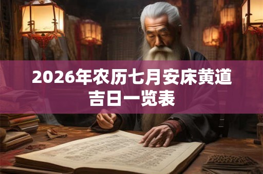 2026年农历七月安床黄道吉日一览表