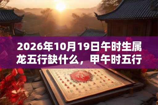 2026年10月19日午时生属龙五行缺什么,甲午时五行缺什么 2026年10月19日午时生属龙五行缺什么,甲午时五行缺什么