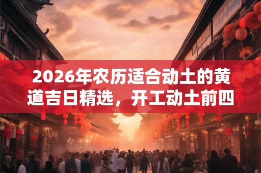 2026年农历适合动土的黄道吉日精选，开工动土前四句吉言介绍！
