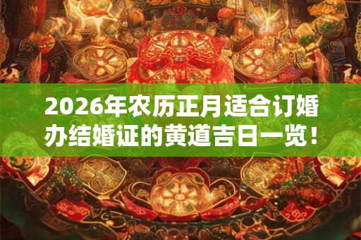 2026年农历正月适合订婚办结婚证的黄道吉日一览！